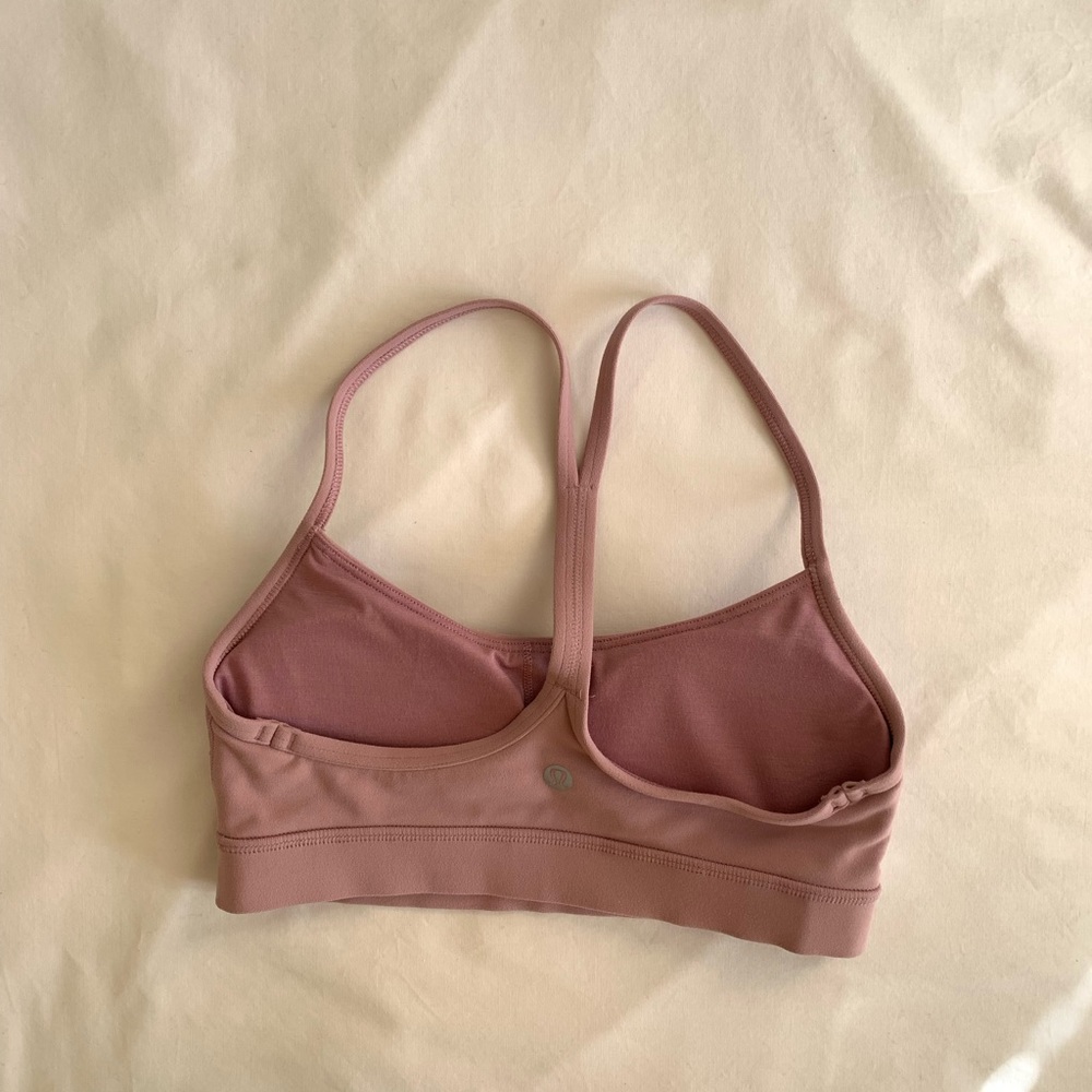 Lululemon Flow Y Bra Nulu Material With Racerback Mauve Pink Size 4 - Picture 6 of 9